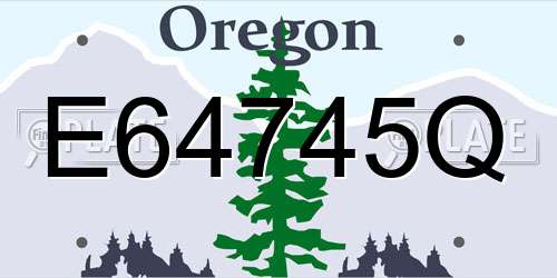 E64745Q Oregon License Plate
