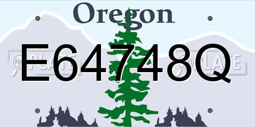 E64748Q Oregon License Plate