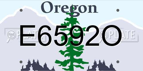 E6592O Oregon License Plate