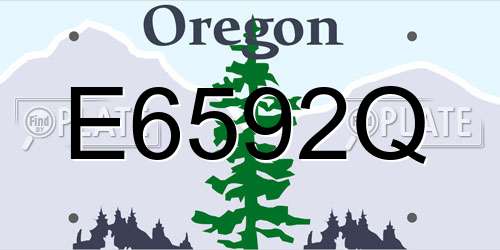 E6592Q Oregon License Plate
