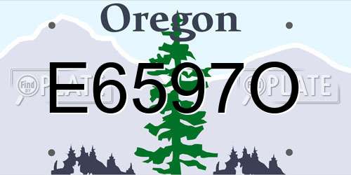 E6597O Oregon License Plate