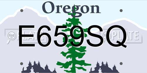 E659SQ Oregon License Plate
