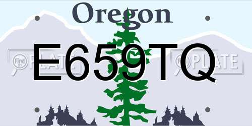 E659TQ Oregon License Plate