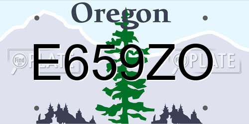 E659ZO Oregon License Plate
