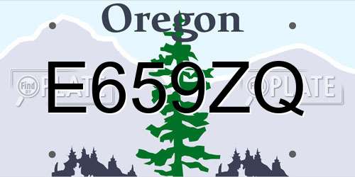 E659ZQ Oregon License Plate