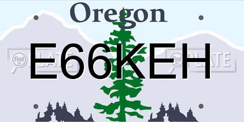 E66KEH Oregon License Plate