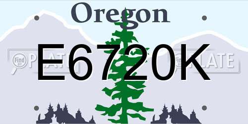 E6720K Oregon License Plate