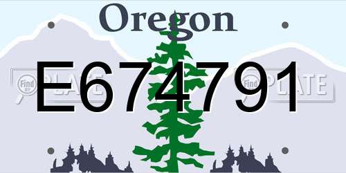 E674791 Oregon License Plate