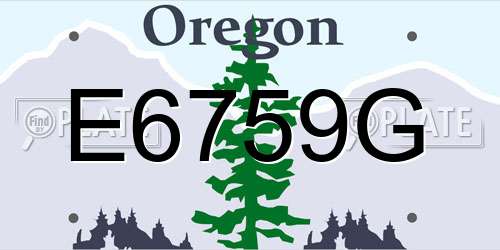 E6759G Oregon License Plate