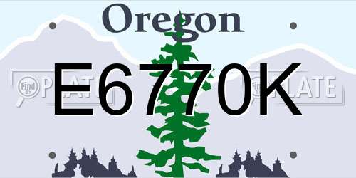E6770K Oregon License Plate