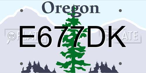 E677DK Oregon License Plate