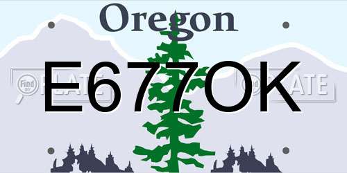 E677OK Oregon License Plate
