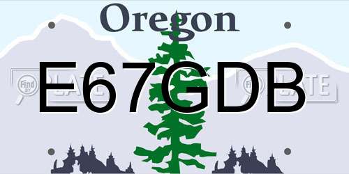 E67GDB Oregon License Plate