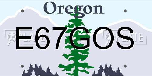 E67GOS Oregon License Plate