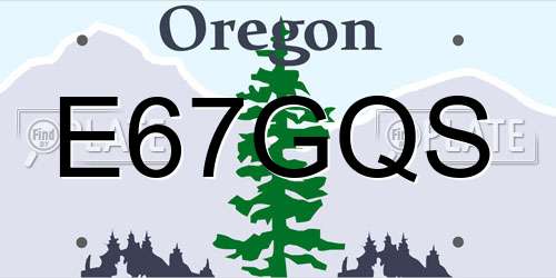 E67GQS Oregon License Plate