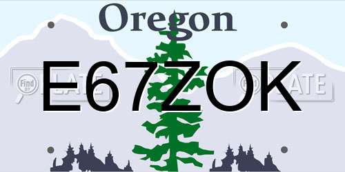 E67ZOK Oregon License Plate