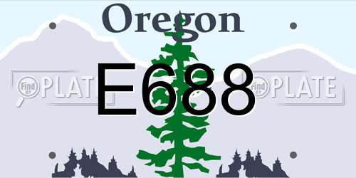 E688 Oregon License Plate