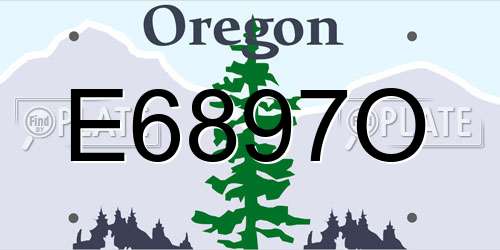 E6897O Oregon License Plate