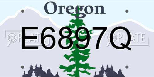 E6897Q Oregon License Plate