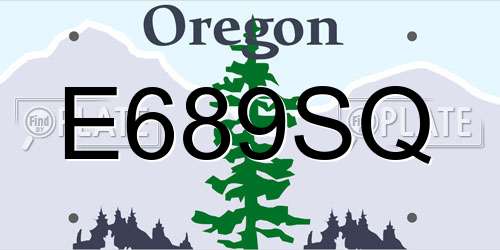 E689SQ Oregon License Plate