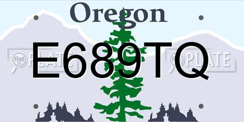 E689TQ Oregon License Plate
