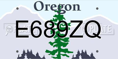 E689ZQ Oregon License Plate