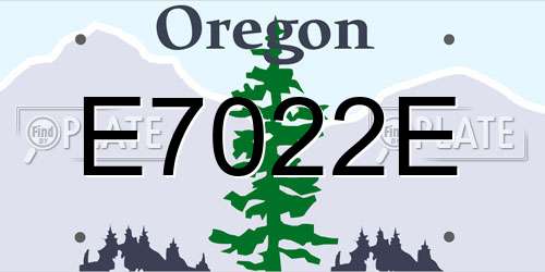 E7022E Oregon License Plate
