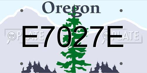 E7027E Oregon License Plate