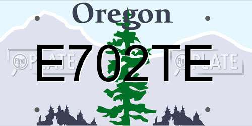 E702TE Oregon License Plate