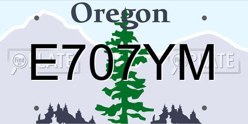 E707YM Oregon License Plate