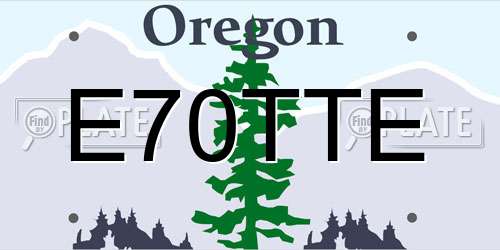 E70TTE Oregon License Plate