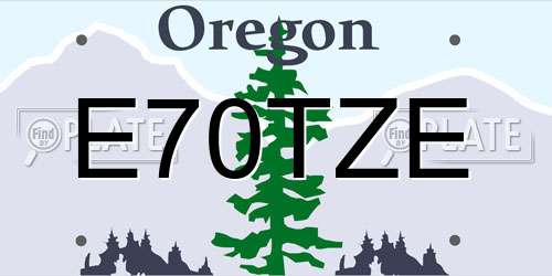 E70TZE Oregon License Plate