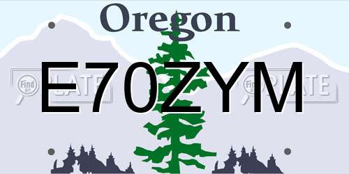 E70ZYM Oregon License Plate