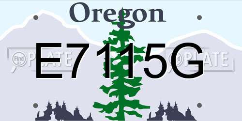 E7115G Oregon License Plate