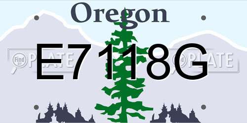 E7118G Oregon License Plate