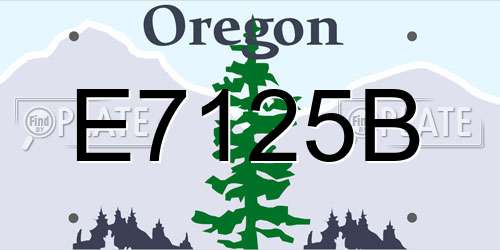 E7125B Oregon License Plate