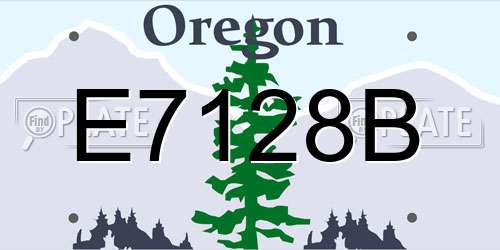 E7128B Oregon License Plate
