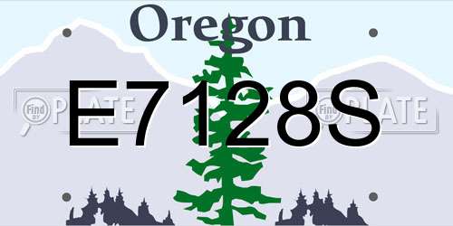 E7128S Oregon License Plate