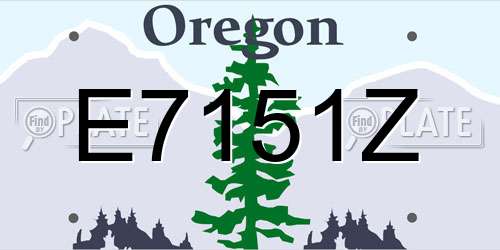 E7151Z Oregon License Plate