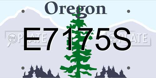 E7175S Oregon License Plate