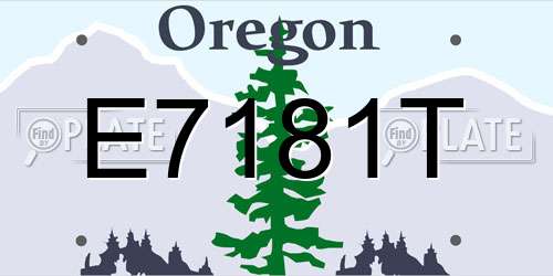 E7181T Oregon License Plate