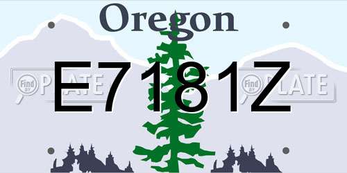 E7181Z Oregon License Plate