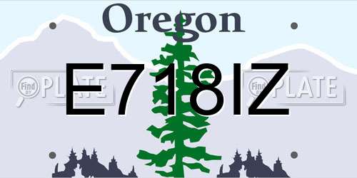 E718IZ Oregon License Plate