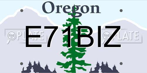 E71BIZ Oregon License Plate