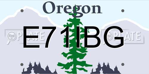 E71IBG Oregon License Plate
