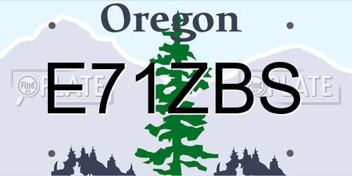 E71ZBS Oregon License Plate