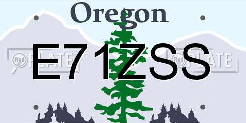 E71ZSS Oregon License Plate