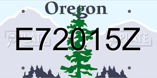 E72015Z Oregon License Plate