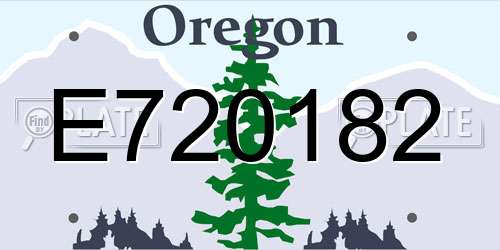 E720182 Oregon License Plate