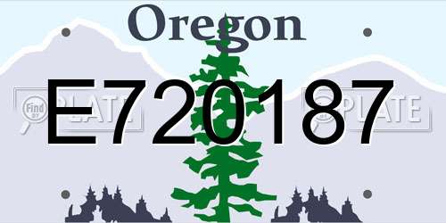 E720187 Oregon License Plate